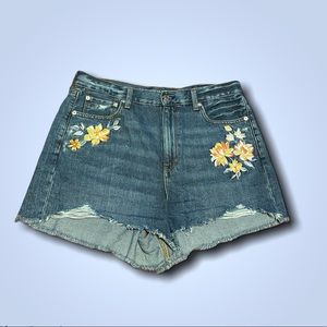 American Eagle Embroidered Mom Shorts